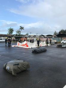 Démontage de l’hôpital de campagne au CHC