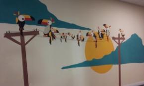 Des toucans, caïmans, morphos ... sur les murs du service pédiatrie de l’hôpital de Cayenne