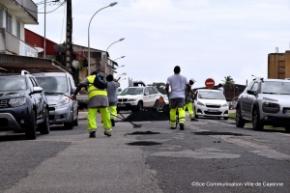 La ville de Cayenne répare les rues endommagées